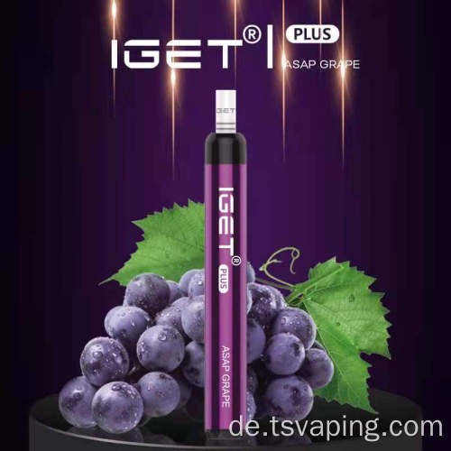 Iget plus Vape 1200 Puffs 6% NIC -Einwegabstand
